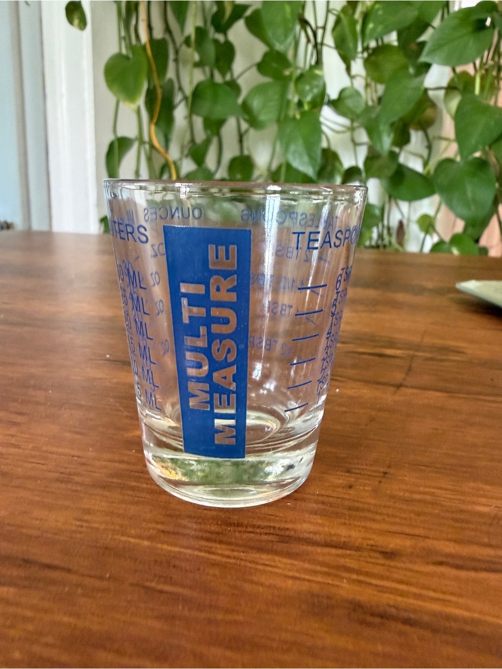 Multi-Measure Clear Glass Measuring Cup - Blue Graphics